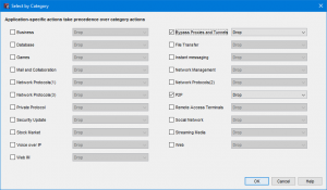 WatchGuard Application Control Kategorien