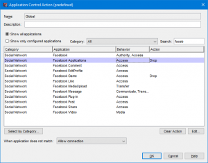 WatchGuard Application Control Drop Facebook
