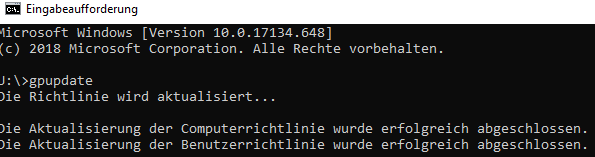gpupdate Konsole