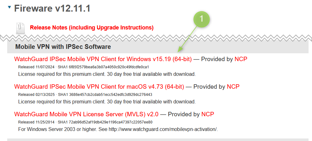 Download WatchGuard IPSec Mobile VPN Client